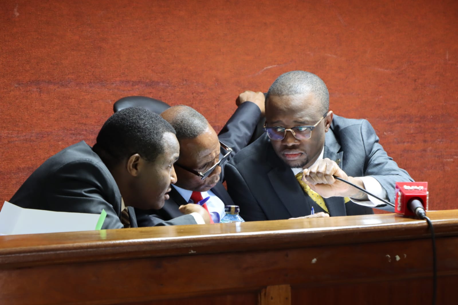 Justices Lawrence Mugambi,Charles Kariuki and Bahati Mwamuye declines bid to disband bench hearing petition on JSC proceedings on November 14,2025, Milimani law courts.